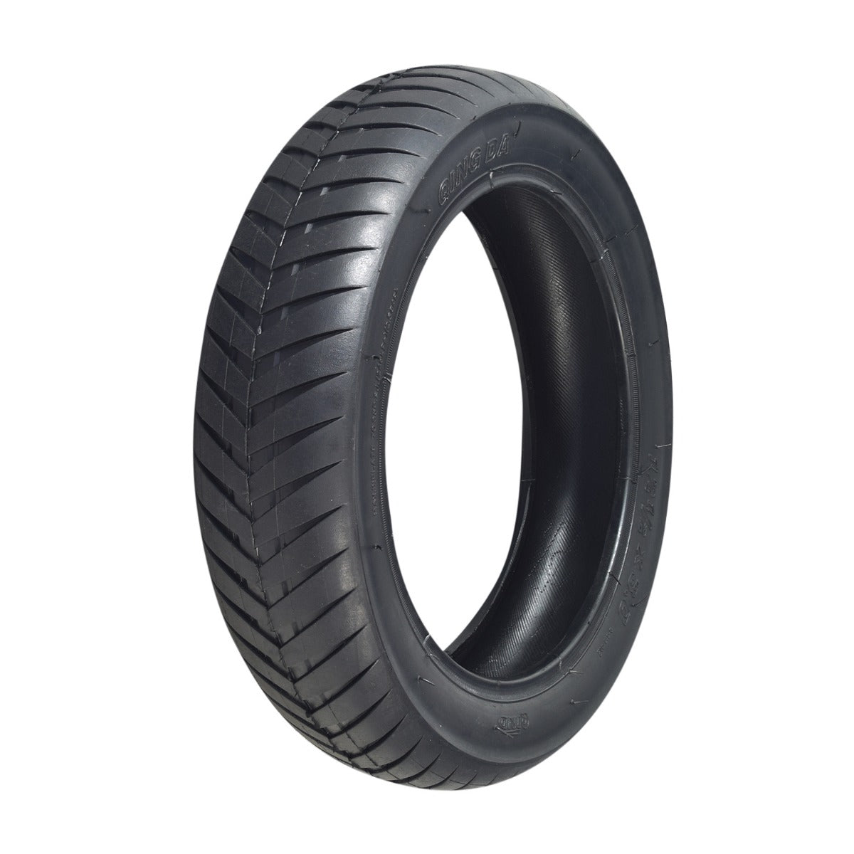 12-1/2x3.0 Tire with V-Groove Street Tread for the Schwinn S500 Scooter, showing shallow grooves for superior grip on wet, paved surfaces, ideal for a smooth ride with optional inner tubes.