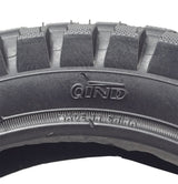 Close-up of the knobby tread and sidewall on the Hiboy DK1 replacement tire