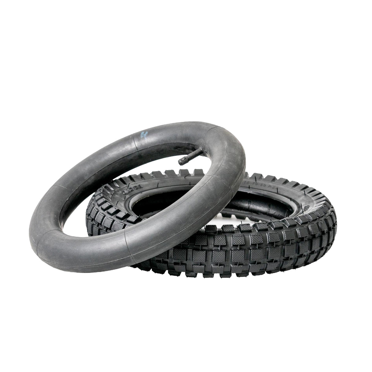 12-1/2x2.75 Dirt Bike Tire for Avigo Extreme Motorcross Bike, knobby tread, off-road capable, stacked pair of tires.