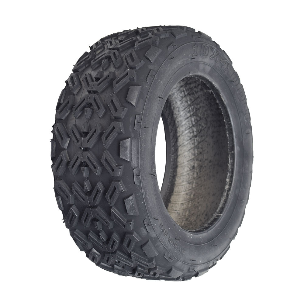 10x4.00-6 Minimoto ATV Tire with Q127 Tread, showcasing durable rubber material and detailed tread pattern, designed specifically for Minimoto ATVs.