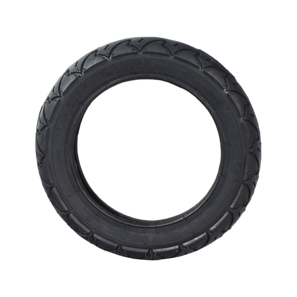 12-1/2 x 2-1/4 (57-203/62-203) Tire for Schwinn S350 electric scooter, featuring radiating grooves for traction, displayed on a white background.