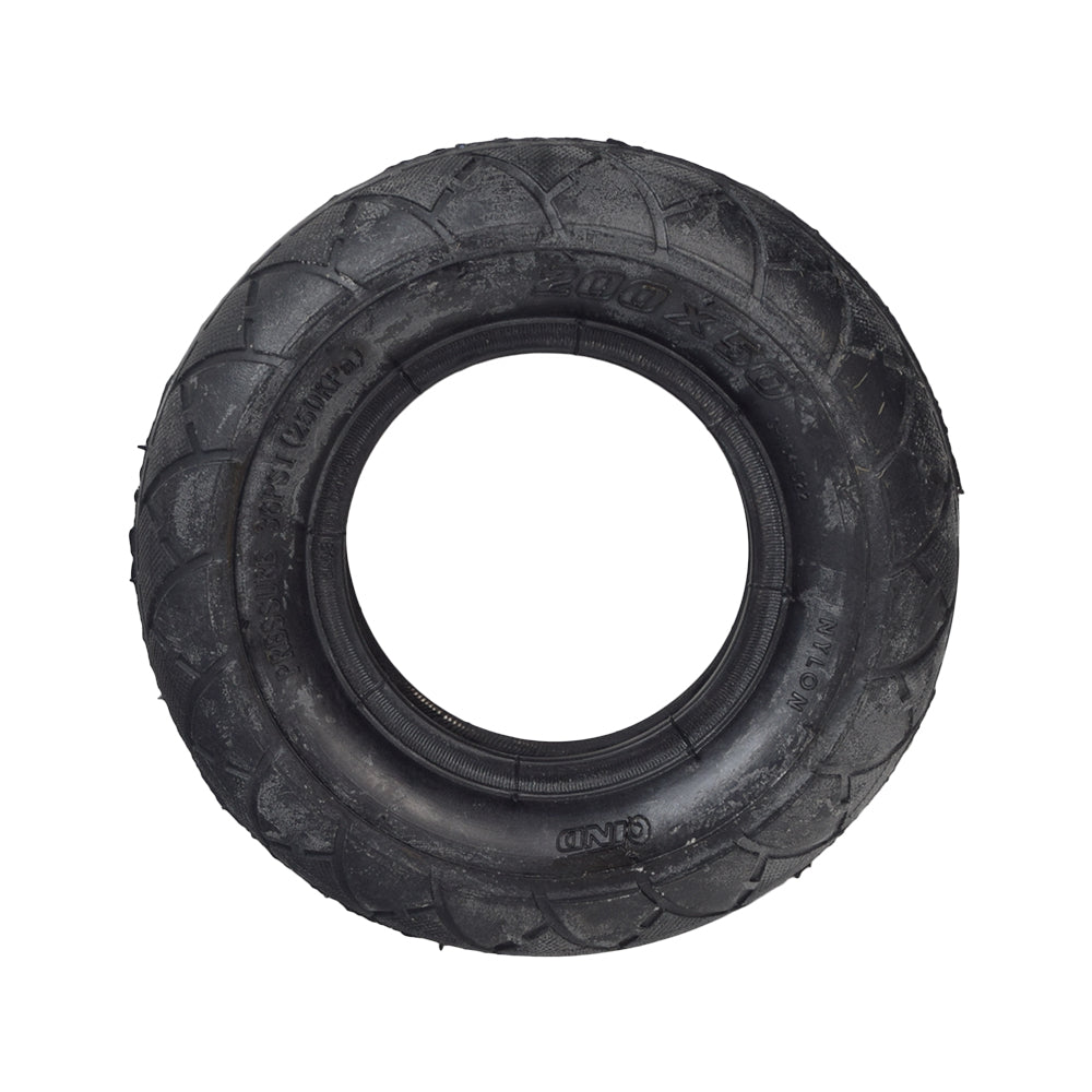 200x50 (8x2) Scooter Tire for Razor E275, featuring a circular tread pattern for enhanced grip, resembling larger gas-powered scooter tires. Ideal replacement for various electric scooter models.