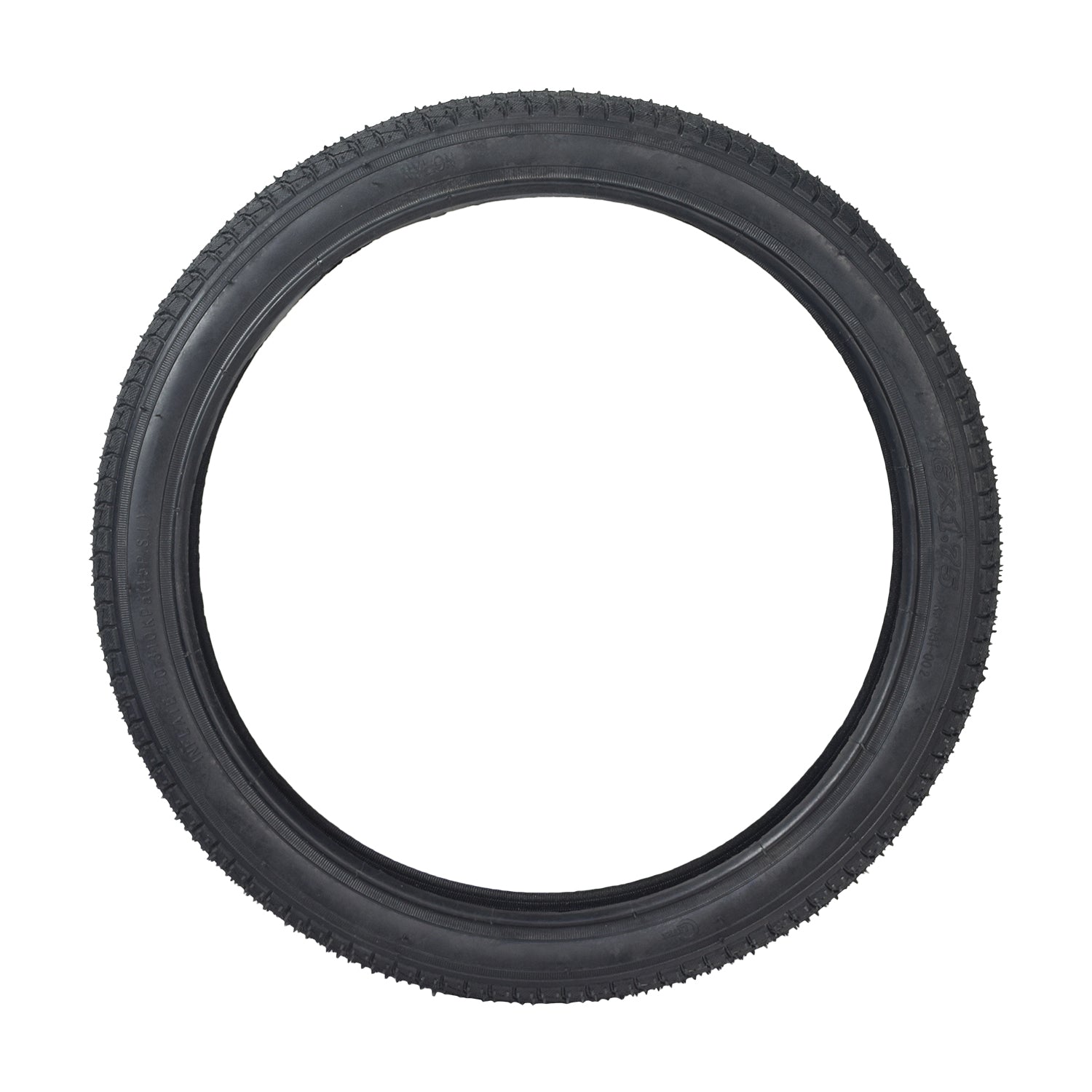 16x1.75 Front Tire for the MotoTec MT-TRK-350 Electric Trike, featuring a circular design with shallow, radiating grooves for traction, shown against a plain background.