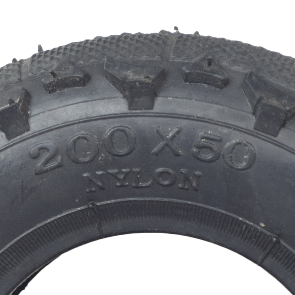 Close-up of the 200x50 (8x2) Tire with KF914 Tread for the Razor Dune Buggy, showcasing detailed tread pattern and rubber texture.