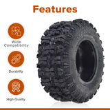 13x5.00-6 Dirt Bike & Mini Bike Tire with Q129 Tread featuring a black tire with an aggressive tread pattern and a black rim, ideal for superior grip on offroad surfaces.