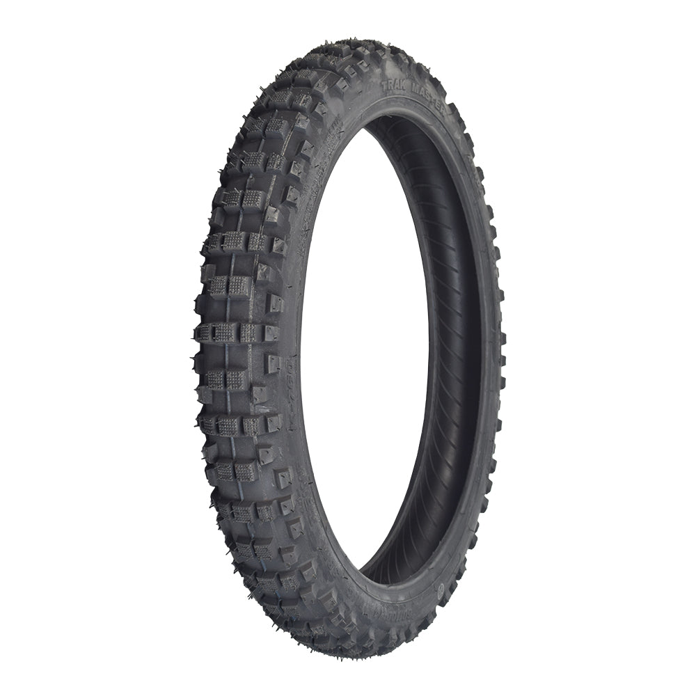 2.50-14 (60/100-14) Trakmaster II Dirt Bike Tire with K760 Tread featuring deep tread pattern and robust sidewall construction for enhanced cornering and racing performance.