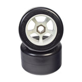 Super Slider POM Rear Wheels for the Razor Ground Force Drifter (Set of 2) - close-up showing the sleek, precision-engineered white wheel within a black plastic container, designed for high-performance drifts and slides.