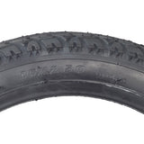 Close-up of a 16x2.50 (64-305) tire for X-Treme Electric Scooters & Bikes, showcasing its all-season tread pattern and directional arrows on the sidewall for correct mounting.