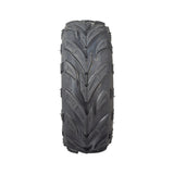 145/70-6 Off-Road Mini Bike Tires (Set of 2) featuring a close-up view of black tires with tread patterns suitable for off-road use, enhancing traction on dirt, mud, and loose surfaces.