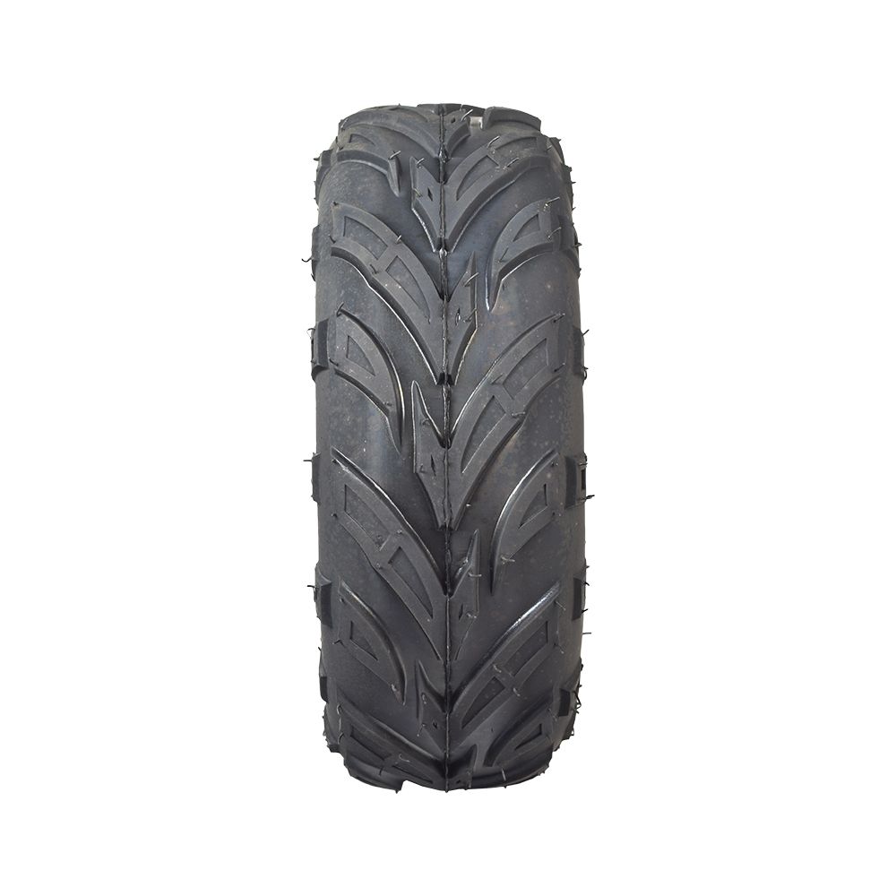 145/70-6 Tire for the Coleman RB100 105cc Mini Bike, featuring a close-up of its V-tread pattern, suitable for 6 rims and designed for both front and rear use.