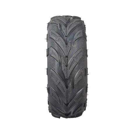 145/70-6 Tire for the Coleman RB100 105cc Mini Bike, featuring a close-up of its V-tread pattern, suitable for 6 rims and designed for both front and rear use.