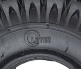 Close-up of the 10x3 (3.00-4, 260x85) knobby tire for the Motovox MVS10 Stand Up Scooter, showcasing its aggressive tread pattern for enhanced off-road traction.