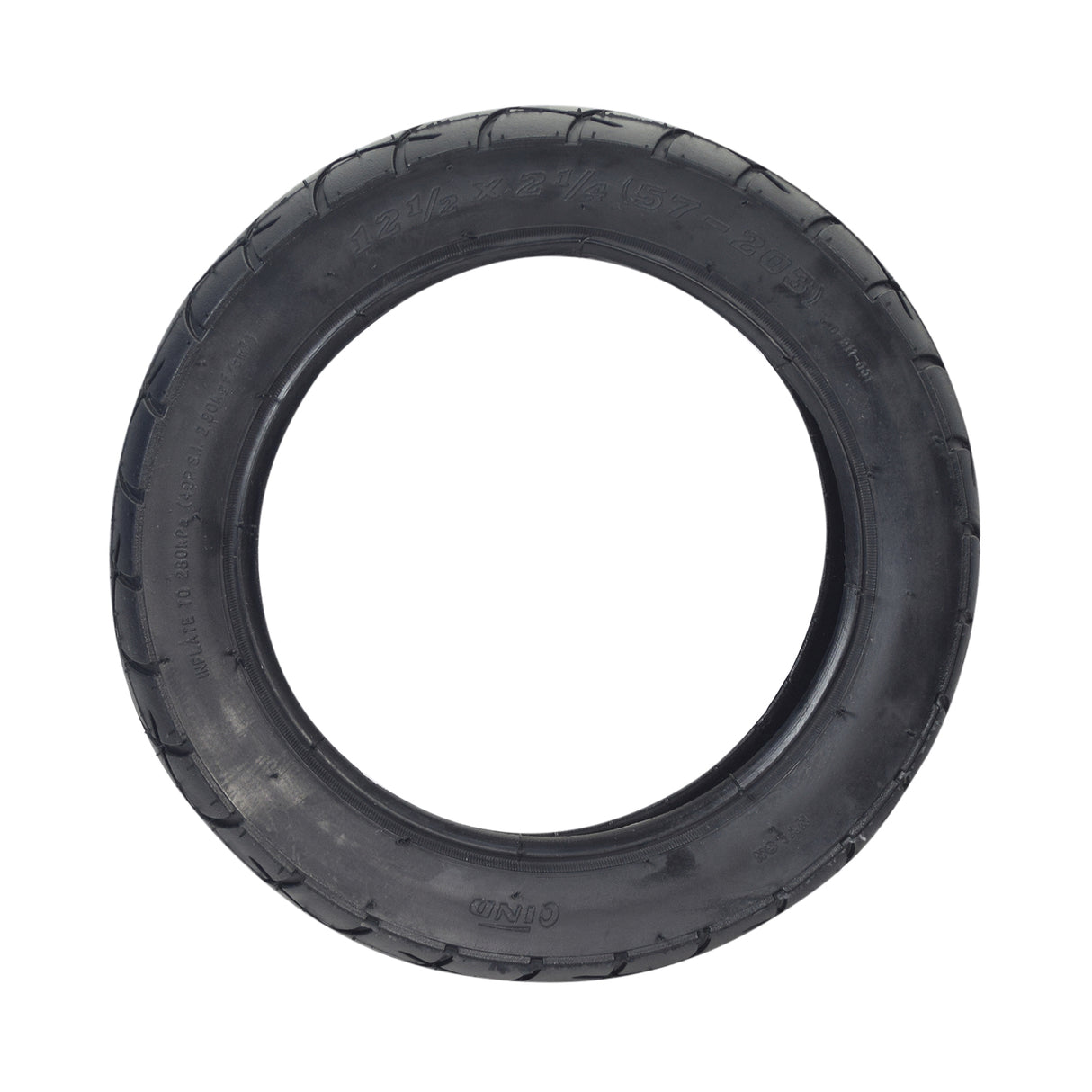 12-1/2x2-1/4 (57-203/62-203) Scooter Tire with Wide Tread, featuring a robust black tread, ideal for Razor Pocket Mod, Sport Mod, and Dynacraft Hello Kitty scooters.