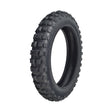 2.50-10 Dirt Bike Tire with Knobby Tread Pattern, featuring a rugged black tread designed for mini dirt bikes, compatible with Razor MX500 and MX650, and available with optional inner tubes.