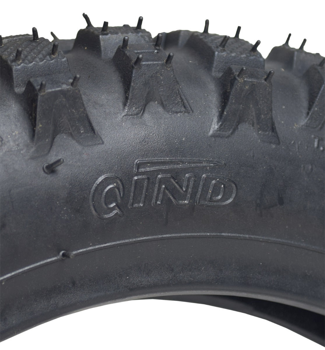 Close-up of a 2.50-10 Dirt Bike Tire with Knobby Tread Pattern, showcasing detailed treads for Razor MX500 and MX650, compatible with various mini dirt bikes.