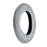 12-1/2 x 2-1/4 Gray Pneumatic Mobility Tire with K469 Knobby Tread, featuring a close-up of the non-marking gray rubber and robust tread pattern ideal for mobility scooters and power chairs.