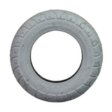 6 x 1-1/4 (150x30) Pneumatic Mobility Tire with K671 Slick Tread, featuring a circular hole at the center and a lightly grooved tread for water dispersion, suitable for scooters and power chairs.