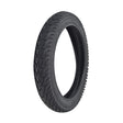 16x2.50 Tubeless Pneumatic Tire for X-Treme Electric Scooters, showcasing a close-up of the tread pattern and sidewall directions for proper mounting. Ideal for scooters and jogging strollers.