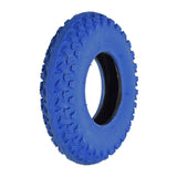 Crisp 200x50 (8x2) Dirt Scooter Tire, featuring a knobby tread for dirt and gravel surfaces, shown with a central hole and rugged design, suitable for pneumatic kick scooters.