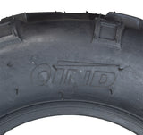 Close-up of a 16x6-8 Rear Tire with V-Tread for Hammerhead & TrailMaster Go-Karts, showcasing the detailed QD116 V-tread pattern designed for optimal performance on loose surfaces like sand and gravel.