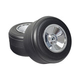 Rear Drift Wheels for the Razor DXT Drift Trike (Set of 2) featuring slick, treadless 10 black tires with silver rims, designed for pedal-powered trikes.