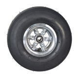 Rear Drift Wheels for the Razor DXT Electric Drift Trike (Set of 2) (Blemished) showing a black tire with a silver rim, featuring slick, treadless design and 6002-2RS bearings.