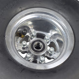 Rear Drift Wheels for the Razor DXT Electric Drift Trike (Set of 2), featuring a metal rim and slick, treadless tires. Close-up details include visible screws and 6002-2RS bearings.