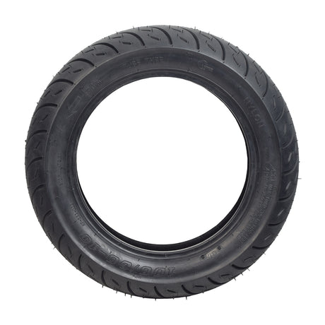 3.00-10 (100/80-10) Tire with KF853 Tread (Clever), showing directional KF853 tread pattern for vintage Euro-scooters, designed for front and rear rims, requiring an inner tube for a smooth ride.