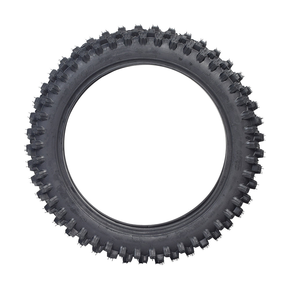 90/100-16 Dirt Bike Tire with QD015 Knobby Tread featuring aggressive spikes for enhanced off-road traction, ideal for motocross and muddy terrains.