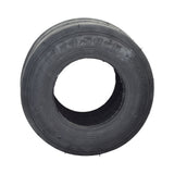 10x4.50-5 Tubeless Slick Tire for Drift Trikes & Go-Karts, featuring a smooth, treadless black surface with a central hole, ideal for high-speed, low-traction performance and easy drift sleeve fitting.