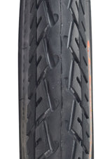 Close-up of a 16x2.50 (64-305) tire for X-Treme Electric Scooters & Bikes, showcasing its all-season tread pattern designed for optimal traction and water displacement.