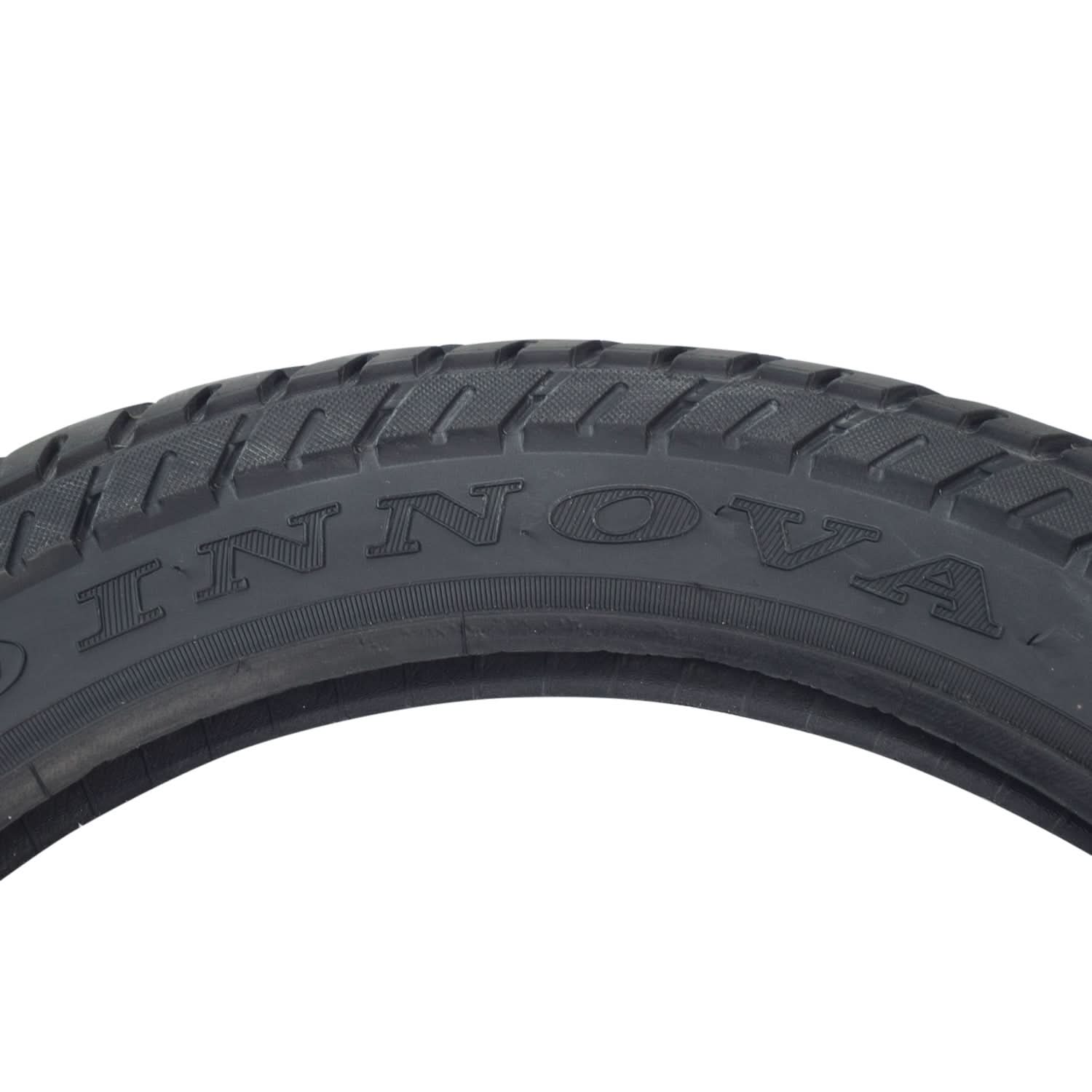 Close-up of the 16x2.50 (64-305) Tire for X-Treme Electric Scooters & Bikes, showcasing its all-season tread pattern and directional arrows on the sidewall for proper mounting direction.