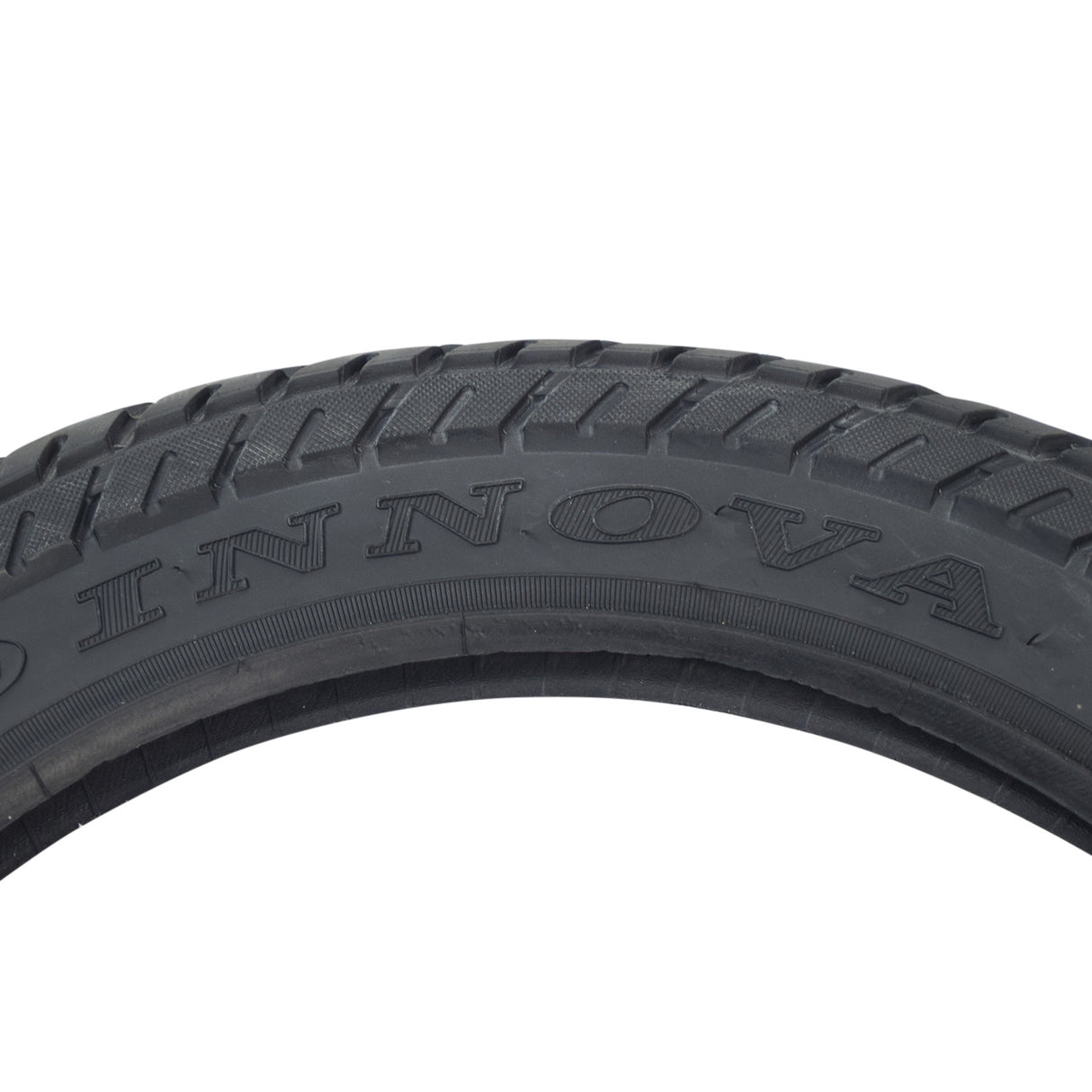 16 Tubeless Pneumatic Front Tire for the Drive ZooMe 3 Scooter, featuring a close-up view of the tire's directional tread pattern and sidewall arrows indicating rotation direction.