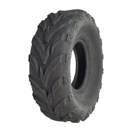 20x7.00-8 ATV, Go-Kart, & Mini Bike Tire with QD116 V-Tread featuring aggressive, ground-gripping tread design for enhanced traction and control in various riding conditions.