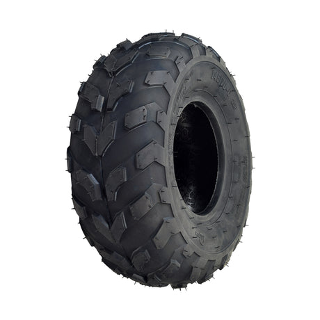 145/70-6 Go-Kart & Mini Bike Tire with KF905 Tread, featuring a black center and knobby Semi-V tread pattern for versatile performance on muddy trails and hard-packed tracks.