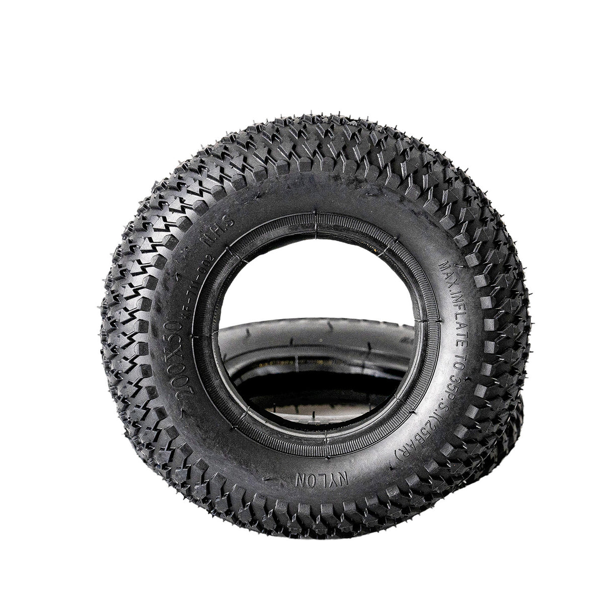 200x50 (8x2) Tire with Knobby Diamond Tread for the Razor Dune Buggy, showcasing raised diamond-shaped knobs for enhanced traction on loose surfaces.