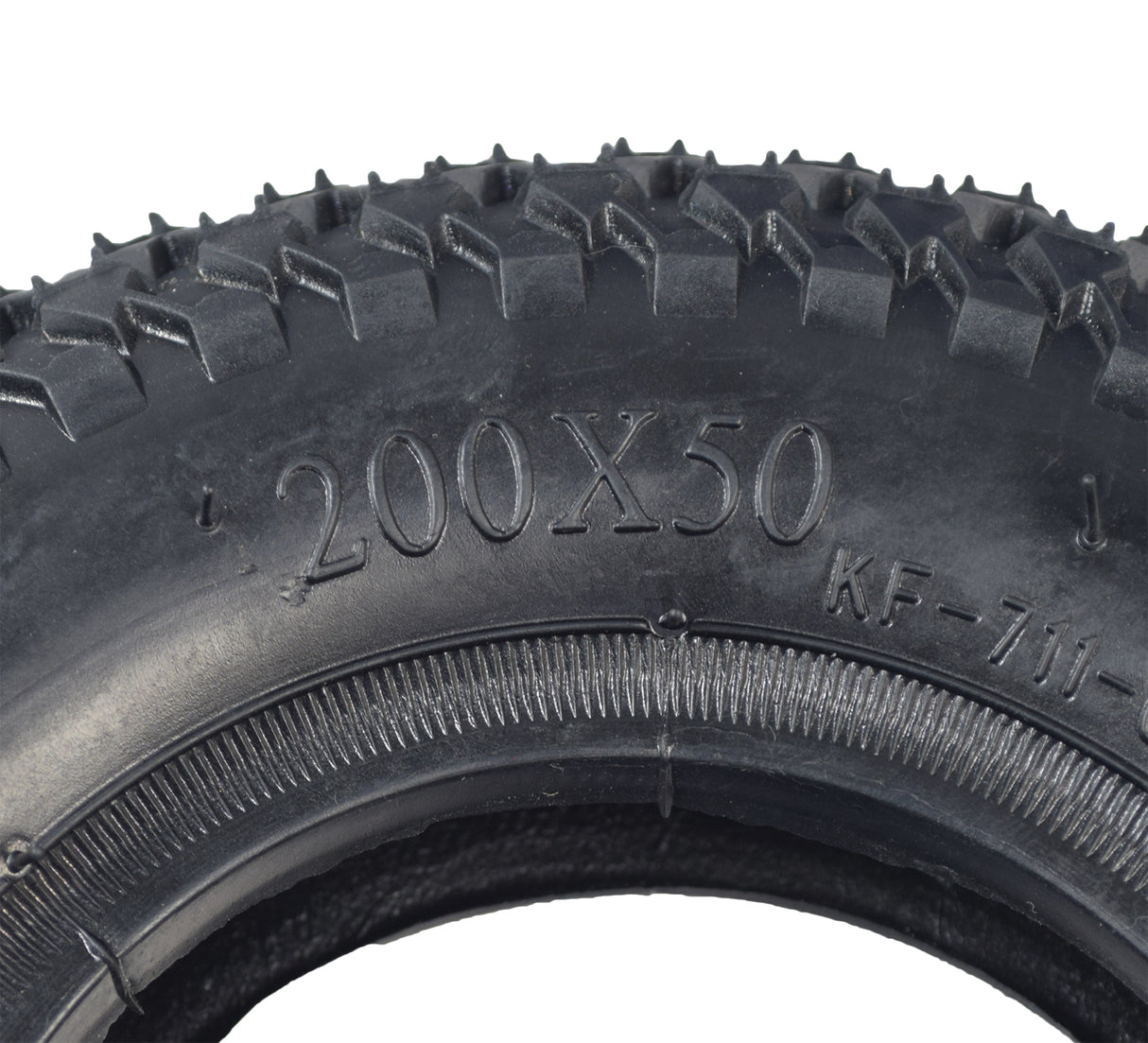 Close-up of the 200x50 (8x2) Tire with Knobby Diamond Tread for the Razor Dune Buggy, highlighting its raised diamond-shaped knobs for better traction.