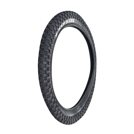 16x2.125 Bicycle Tire with K905 K-Rad Tread, featuring a close-up of the tire's unique tread pattern, perfect for replacing old bike tires.