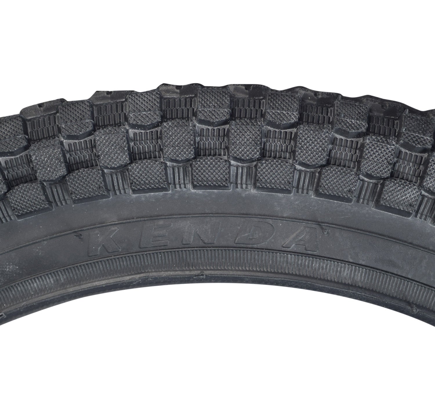 16x2.125 Bicycle Tire with K905 K-Rad Tread, close-up showing detailed tread pattern, ideal for replacing your old bike tire.