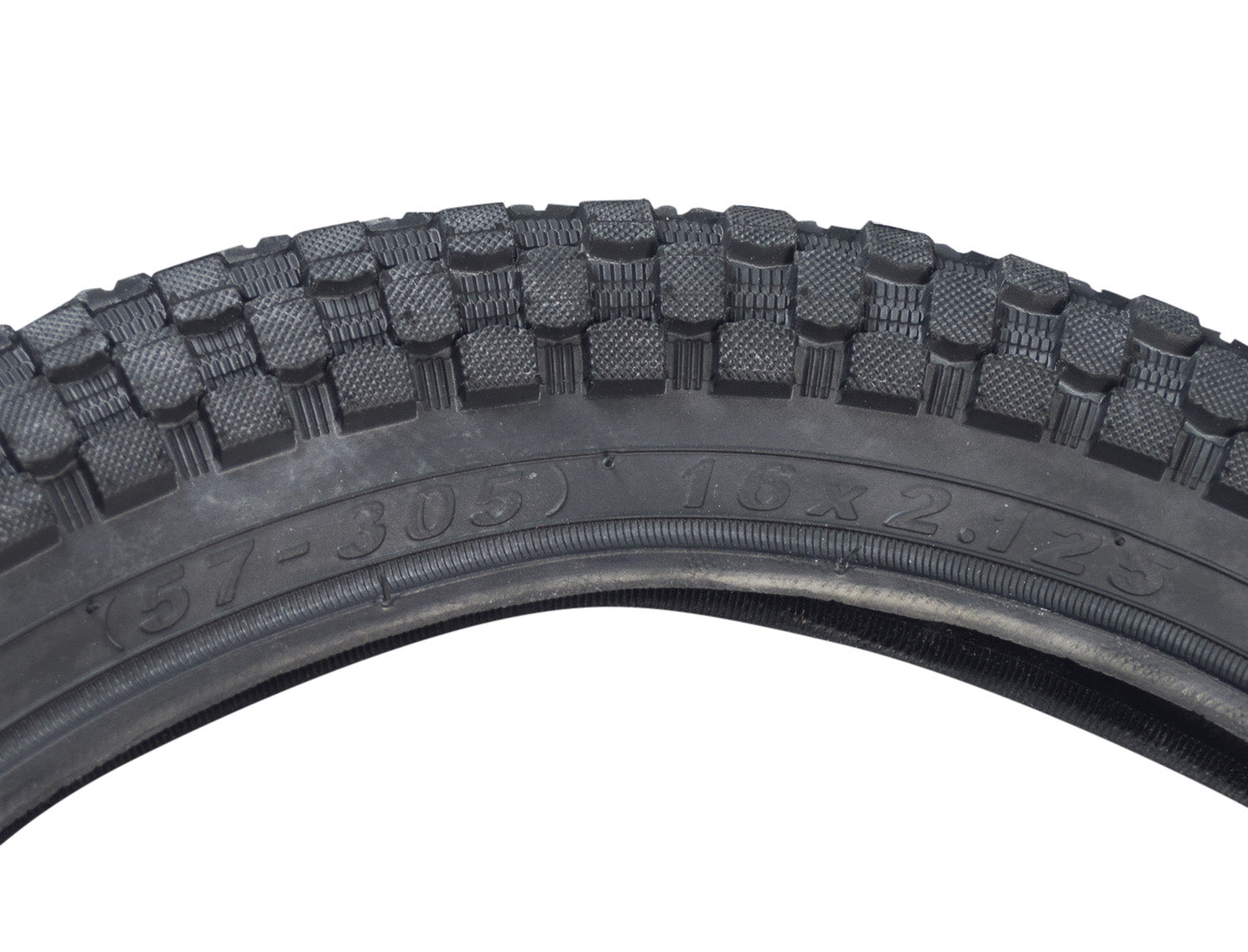 Close-up of the 16 Tubeless Pneumatic Front Tire for the Drive ZooMe 3 Scooter, showcasing its directional tread pattern and sidewall arrows indicating spin direction.