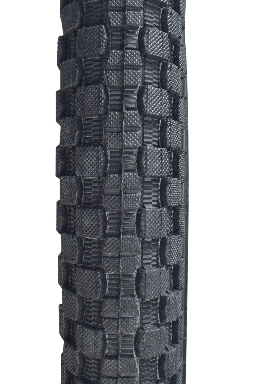 16x2.125 Bicycle Tire with K905 K-Rad Tread, showing a close-up of the black rubber tire's textured surface, ideal for replacing old bike tires.