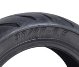 Close-up of a 90/65-6.5 Pocket Bike Tire showcasing its shallow-siped street tread design, suitable for X-Treme XP-700 and XP-489 pocket bikes.