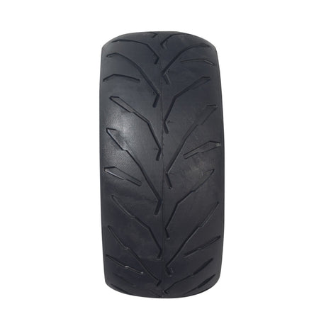 110/50-6.5 tire for Monster Moto / Mega Moto MM-eRCH (RCH e-Mini) & MME-250 (MM-E250) electric mini bikes, featuring shallow grooved tread for excellent traction.