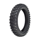 2.50-10 Dirt Bike Tire with Directional Knobby Tread, featuring close-up of thick treads, suitable for various mini dirt bikes, compatible with inner tubes for optimal traction and performance.