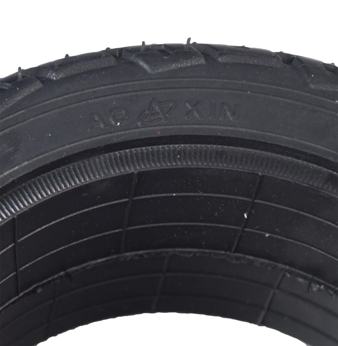 Close-up of the 8.5 (200x90) Solid Tire for Hoverboards, showcasing its sturdy, flat-free design and all-terrain knobby tread. Ideal for models like Gyroor Warrior G2.