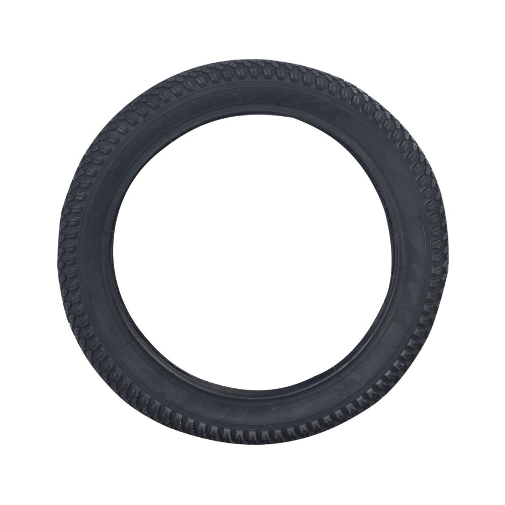 14x2.125 Knobby Tire for ANCHEER EB5 Plus Electric Bike featuring a close-up of its rugged, knobby tread, ideal for both soft ground and hard concrete.