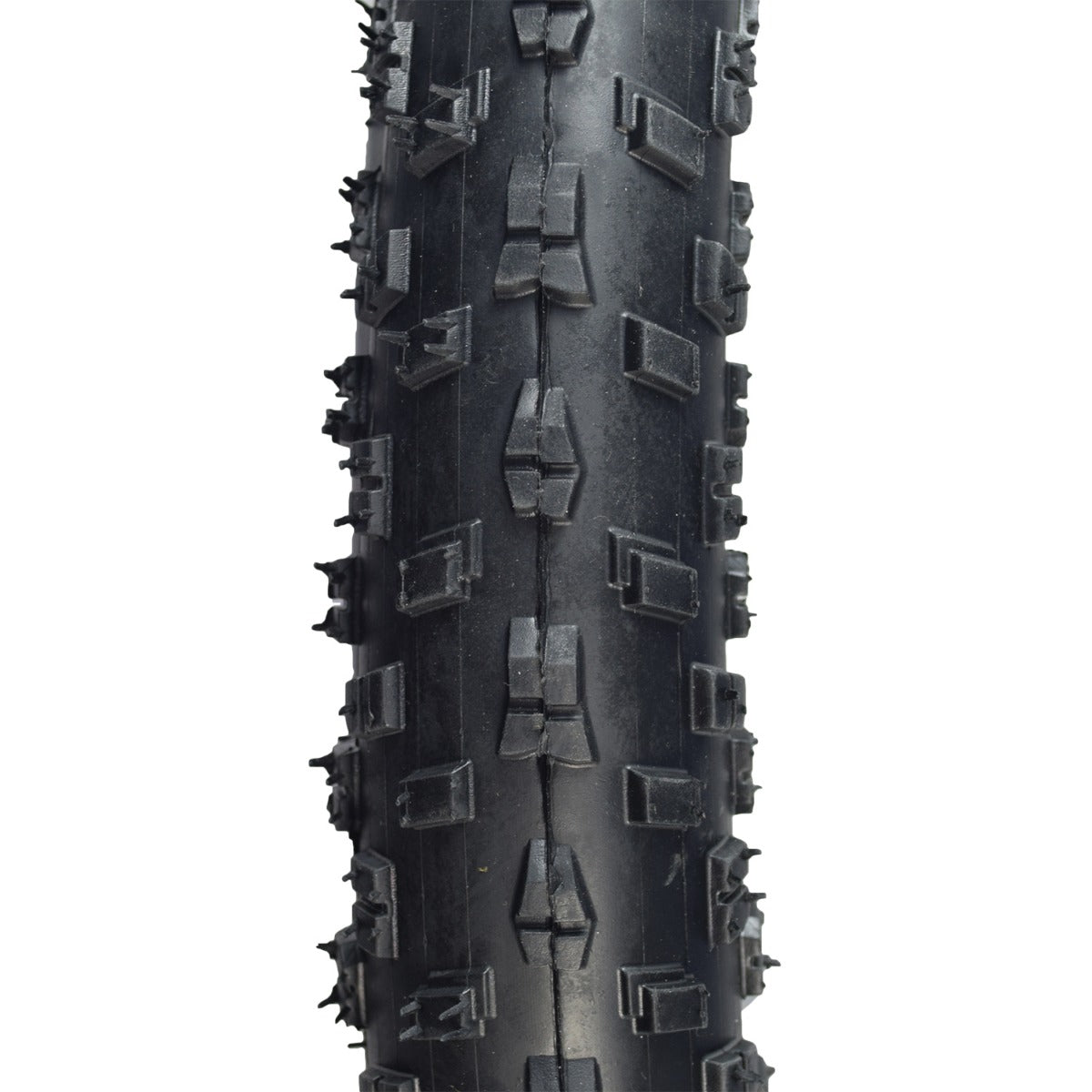 20x4 Knobby Fat Bike Tire, featuring prominent meaty knobs for superior traction and cornering, showcased in a close-up shot highlighting the tire's rugged texture and detailed tread pattern.