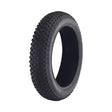 20x4.0 Tire for the GOTRAX EBE4 Fat Tire Electric Bike, showcasing its thick, knobby tread designed for optimal traction and stability on gravel and dirt trails.