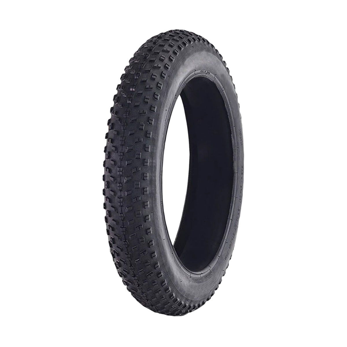 26x4 Knobby Tire for the ANCHEER 26 500W Fat Tire Electric Mountain Bike, showcasing thick, aggressive tread patterns designed for superior traction and stability on diverse terrains.