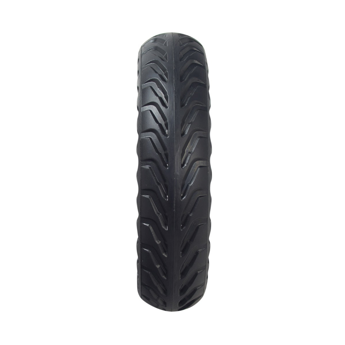 8.5 x 2 Solid Honeycomb Tire for Scooters featuring a black tread with visible open holes around the radius, designed for flat-free performance and enhanced shock absorption.